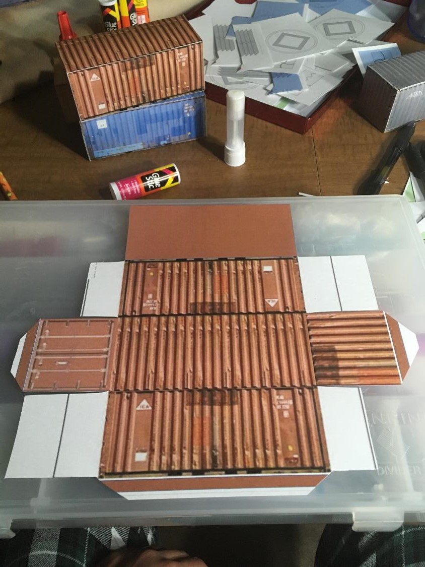 Shipping container terrain with tabs