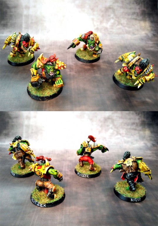 blood bowl orc blitzer miniature