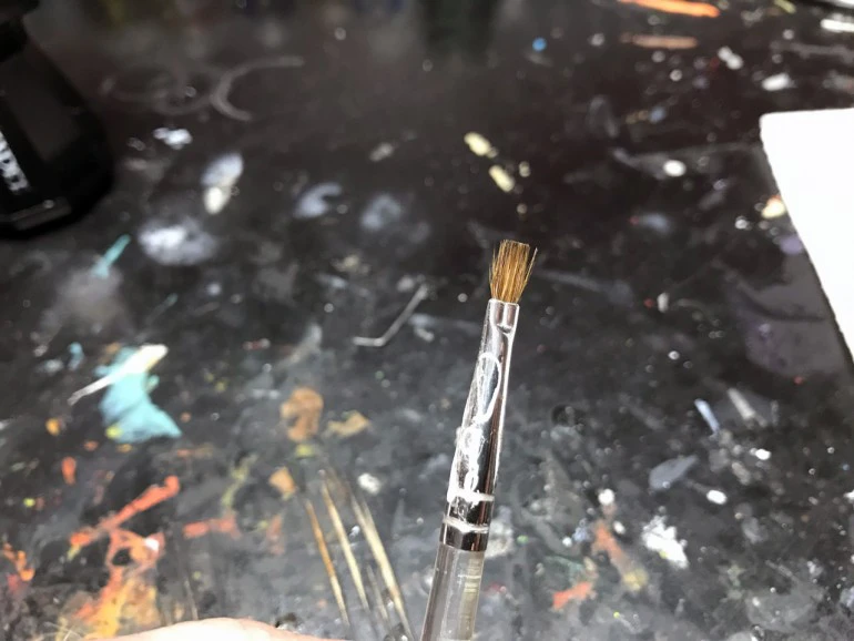 Dry Brush for Miniature Painting,Dome Dry Brush with Flat Drybrush