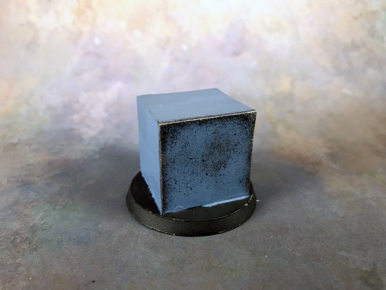 Metal chipping on miniatures with a sponge