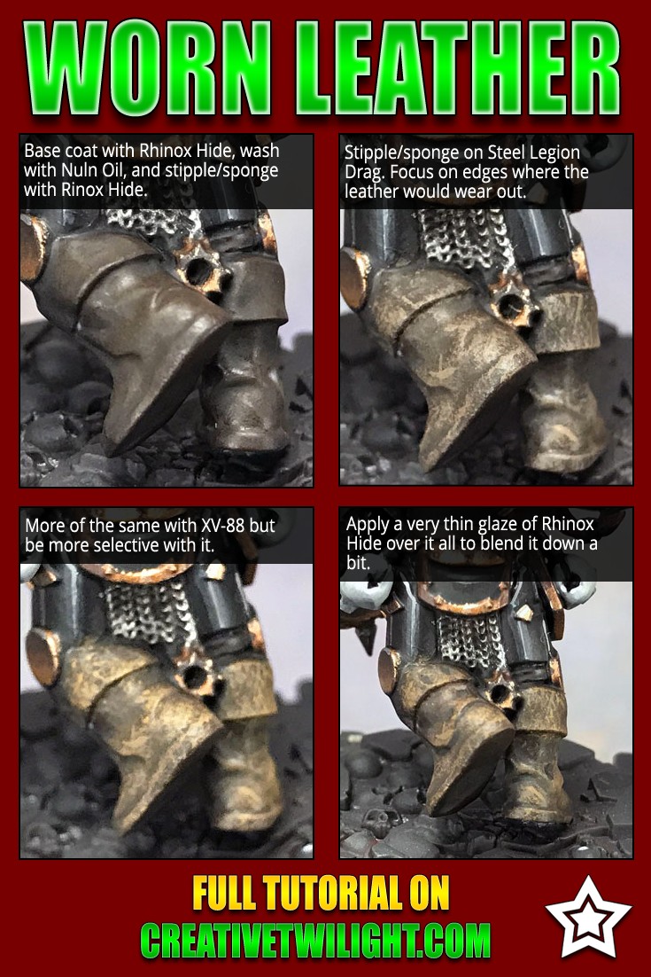 How to paint worn leather on miniatures